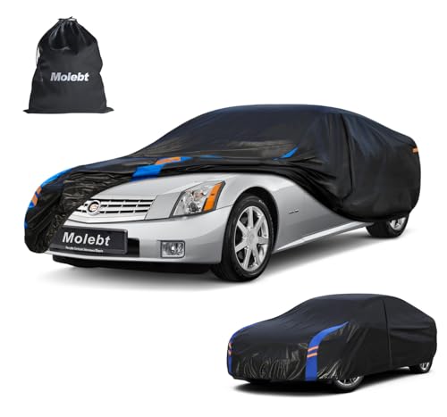 Image of Custom Fit Car Cover for Cadillac XLR & XLR-V Waterproof, Upgraded Waterproof All Weather Outdoor Auto Cover with Driver Door Zipper, UV /Snow /Dust Protection