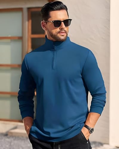 Image of AUSK Mens Sweatshirt with Neck Zipper || Full Sleeve Polo Collar Jacket for Winter wear Fleece Fabric Sweatshirt for Man