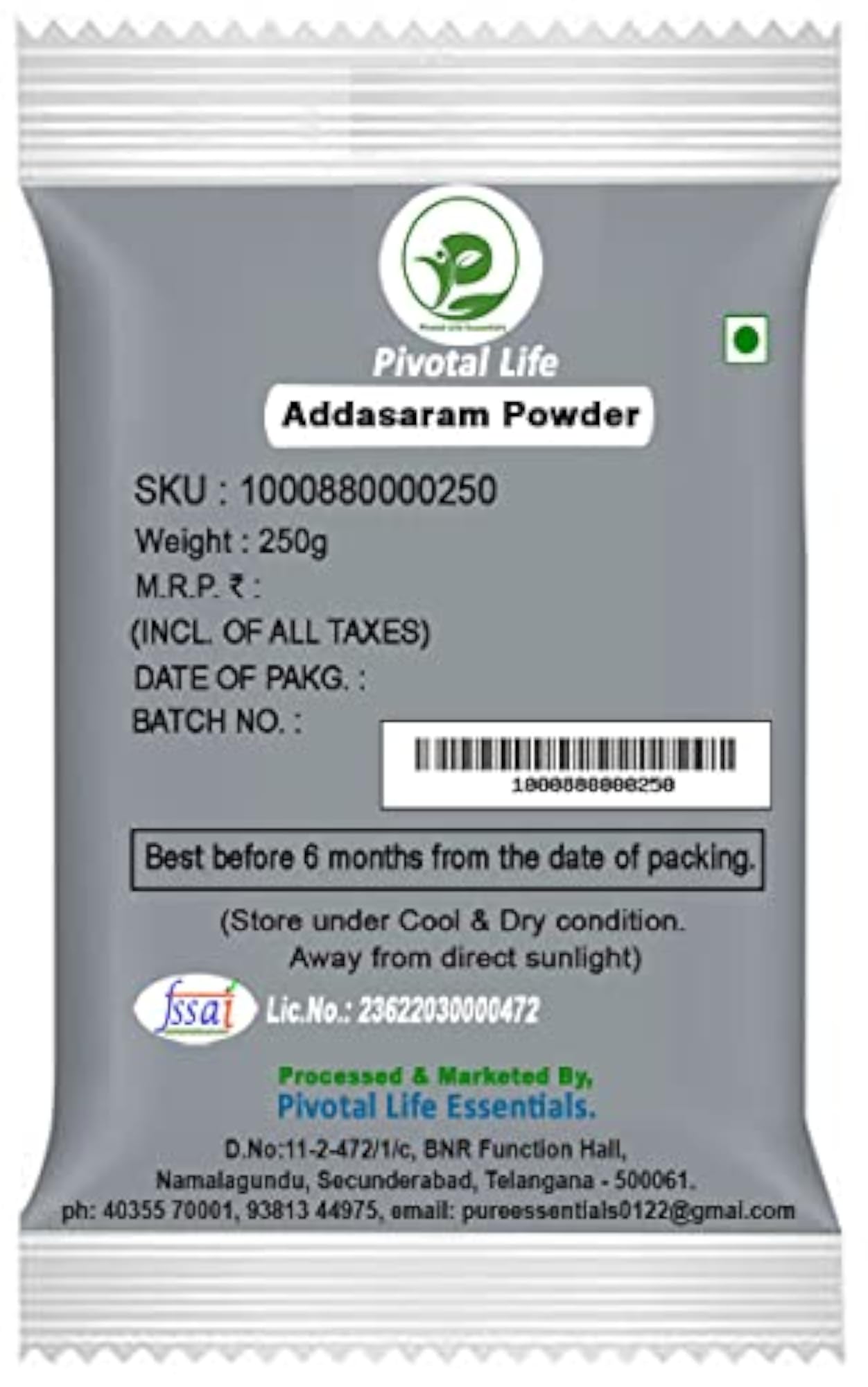 Pivotal Life Addasaram Powder for Health Benefits (250g)