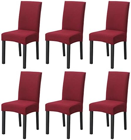 LiveGo Velvet Dining Chair Covers Set of 4, 6 Stretch Removable Washable Dining Chair Slipcover Super Soft Protector for Seat Covers for Wedding Party Dining Room Home Decor (Emerald, Pack of 6)