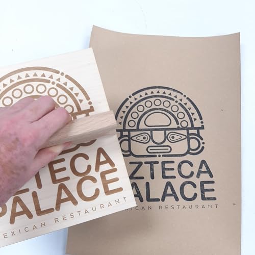 Sello de Estampación Extra Grande Personalizado 20×15 cm – Sello de Caucho y Madera con Tu Logo o Texto – Para Packaging, Bolsas y Manualidades