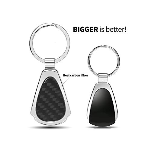 Ipick Image Compatible With Ram 1500 Logo Real Black Carbon Fiber Gunmetal Black Metal Teardrop Key Chain #TOP6