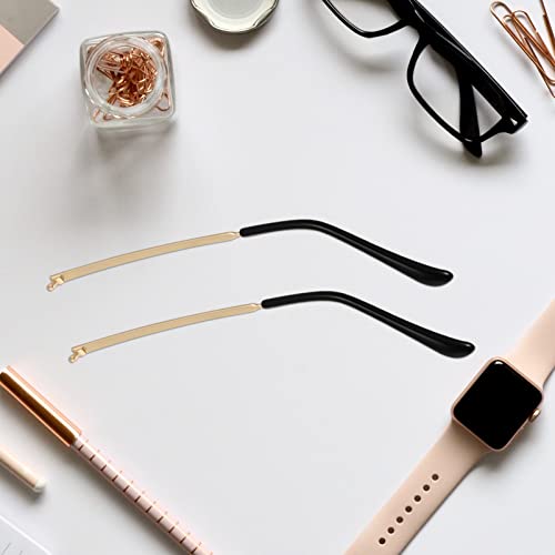 Image of UKCOCO Eyeglass Arm Replacement - Sleek Metal Glasses Legs Replacement Arms, Universal Sunglasses Frame Temples Repair Kit for Opticals (Golden 140mm Pair)