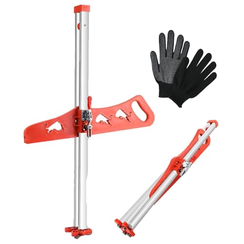 Gypsum Board Cutter, Foldable Drywall Cutting Tool, Hand Push Gypsum Drywall Cutter with 10pcs Spare Blade, Adjustable Portable Gypsum Board Cutting Tool