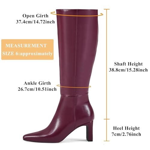 Image of GENSHUO Knee High Boots for Women Comfy Flat Heel Vintage Square Toe Fall Winter Solid Side Zipper Costume Knight Booties