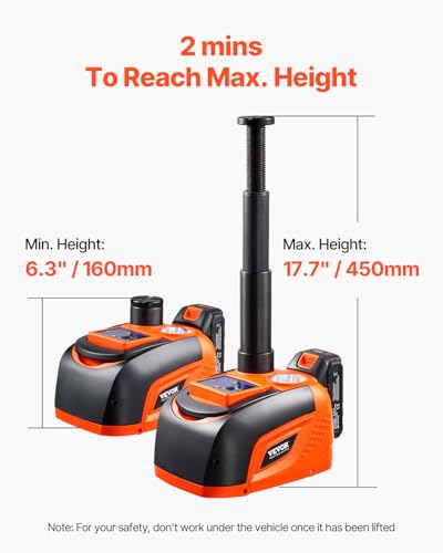 Image of VEVOR Electric Car Jack Wireless 5 Tons, Cordless Remote Control Hydraulic Electric Jack, LED Light Hydraulic Repair Tool, 135-360mm Lifting Range for SUV MPV Sedan Truck Repair