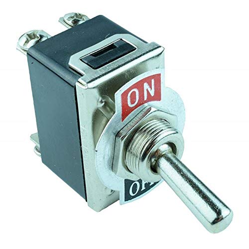 5 x On-Off Toggle Switch Screw Terminals 10A 250VAC DPST + Red Missile ...