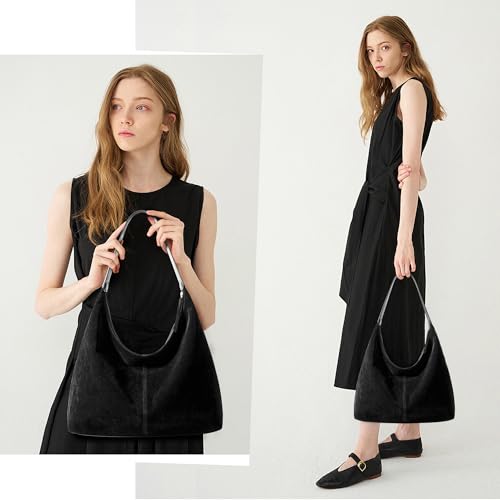 Image of KALIDI Casual Tote Bag Vegan Leather Hobo Zipper Work Bag Weekender Shoulder for Women Shoulder Travel Purse