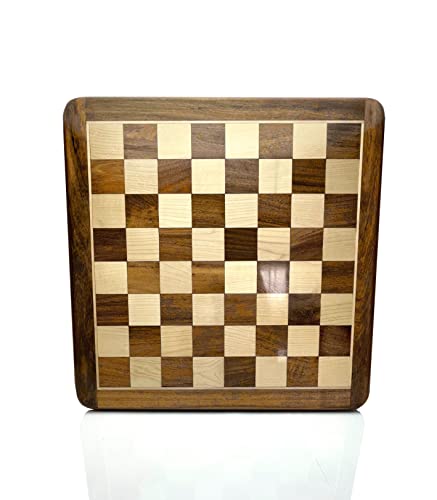 Échiquier rond en bois d'acacia 16" stable et plat contre les plateaux instables