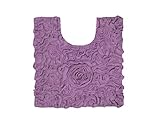 Home Weavers Bell Flower Collection Absorbent Cotton, Soft Bath Rug, Machine Washable and Dry, 20'x20', Purple