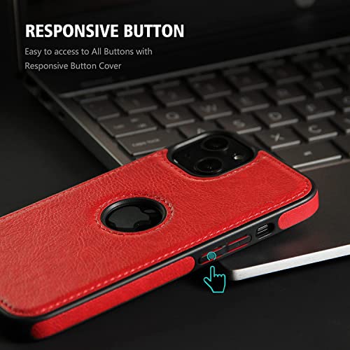 Image of Excelsior Back Cover Compatible with Apple iPhone 13 Mini | Premium PU Leather, Silicon | 360 Degree Protection (Red)