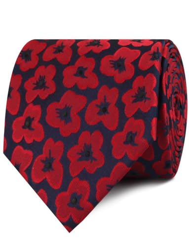 Image of OTAA Floral Necktie Casual Ties for Men - Perfect Neck Tie for Groomsmen Wedding Ties or Formal Occasions