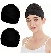 Schwimmkappe Damen Turban Badekappe Ohrenschutz Badehaube rutschfest Swimming Cap Retro Schwimmha...