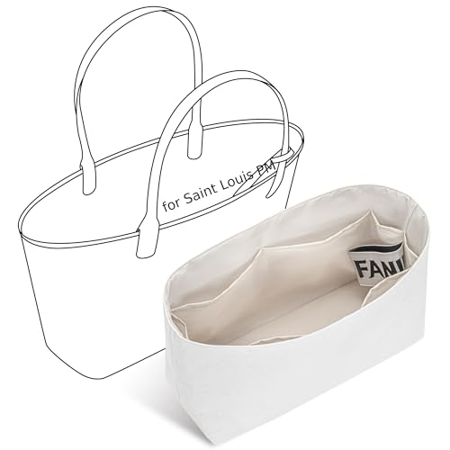 FANJI Project Bolsa organizadora para bolsa GOYARD Saint Louis PM, ajuste personalizado dentro de craie, leve, resistente à água, com acessórios para porta-copos