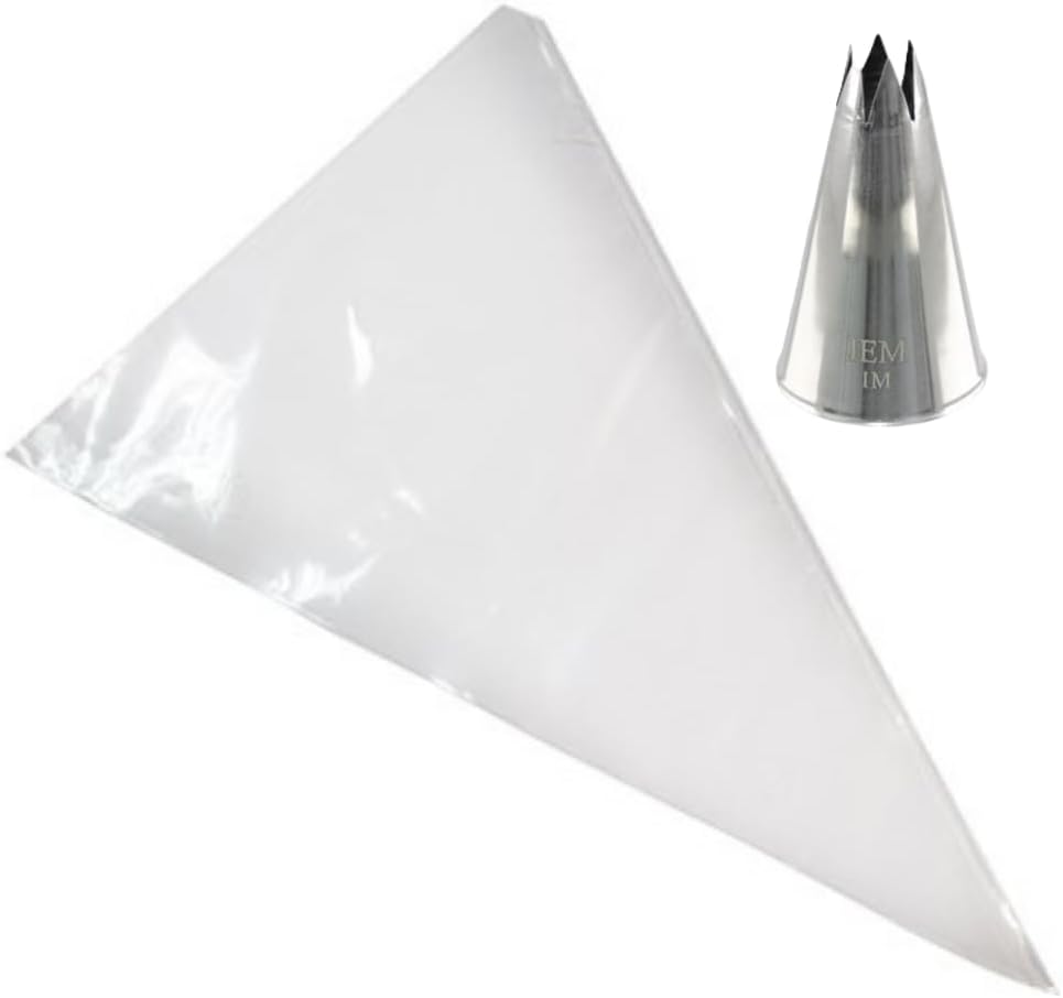 PME Cake Piping Bag and Nozzle Set | Small Star Savoy #1M & 12 Piping Bags