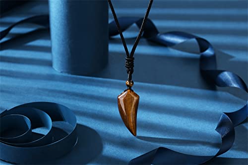 MAIBAOTA Pendant Necklace for Men Adjustable Black Rope Necklace Tiger Eye Stone Necklace Men's Jewelry3
