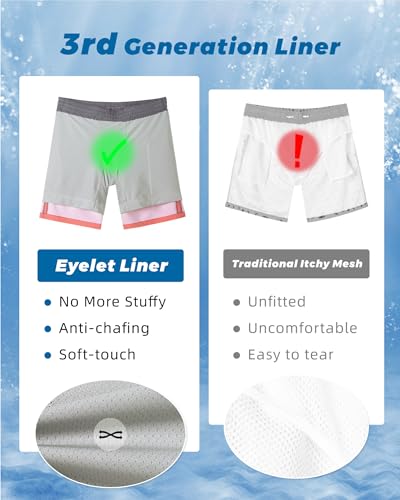 Image of SURF CUZ Mens Swim Trunks with Compression Liner Swim Shorts 7 inch Swimming Trunks Stretch 7 Inch Swim Suits Quick Dry