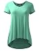 ALL FOR YOU Women's V-Neck Flare Tunic Top Mint Medium