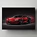 Produktbild Poster Leinwand Malerei Bugatti Chiron Auto rotes Auto Sportwagen Supercar Poster moderne Wandkunst Bild HD-Drucke für Wohnzimmer Dekor 60x90cm