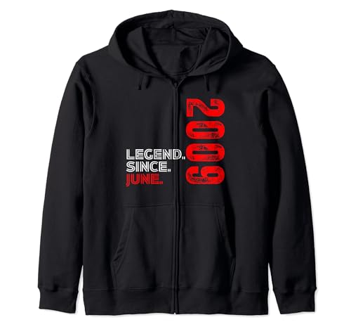Nato a giugno 2009 Vintage Birthday Legend Since June 2009 Felpa con Cappuccio