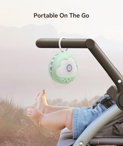 Image of Dreamegg White Noise Machine - Portable Sound Machine Baby with Safe Silicone Cover, Features Powerful Battery, 21 Soothing Sound, Noise Canceling for Sleeping, Baby Registry Gift, Nursery(Green)