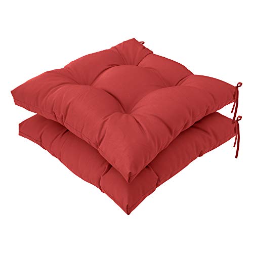 Image of QILLOWAY Indoor /Outdoor Square Seat Patio Cushion -Set of 2,19-Inches(Red)