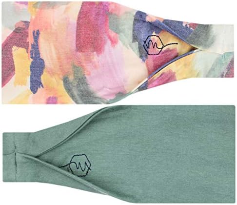 Maven Thread Serenity, Workout Headbands for Women, Wide Headbands for Women, Sports Running Headband for Exercise, Gym hairband Athletic Workouts and Yoga 4" Thick Non Slip Sweatbands for Women 2Pack