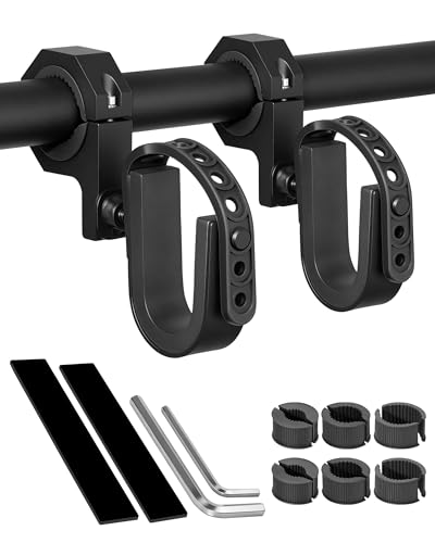 ZHILXN 2-Pack UTV Gun Rack Heavy Duty - Adjustable ATV Gun Mount with Non-Slip Rubber Strap, Fit for 1" to 2" Roll Cage, Tool Holder Compatible with Polaris RZR SXS Ranger Can-Am Golf Car Snowmobile