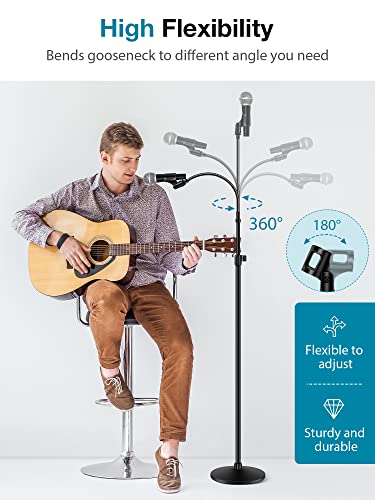 Innogear RG250 Microphone Stand, Mic Stand Detachable Gooseneck Mic Floor Stand Height Adjustable From 32 Inch To 70 Inch With Weighted Round Base thumb #3