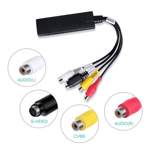 Placa de Captura Vídeo Adaptador USB 2.0 TV DVD VHS DVR Placa Vídeo Externo USB Captura Áudio Imagem