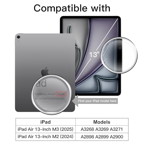 Funda Clara y Protector de Pantalla JETech iPad Air 13 Ajuste Premium de Alta Durabilidad 2