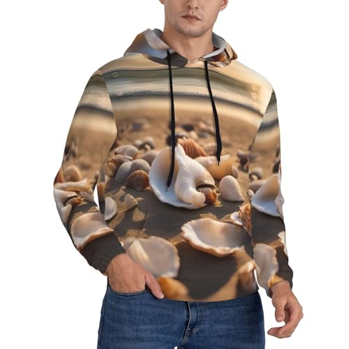 Sweat à capuche homme paysage plage idéal pour les soirées d'été Noir S