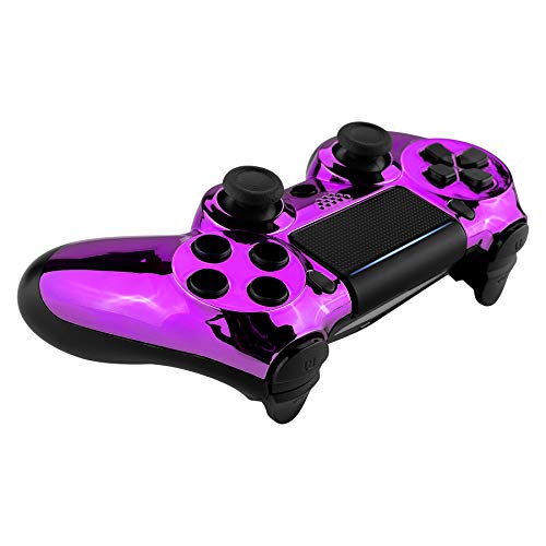 eXtremeRate Chrome Purple Edition Custom Front Housing Shell Faceplate Compatible with ps4 Pro Slim Controller CUH-ZCT2 JDM-040 JDM-050 JDM-055 - Controller NOT Included