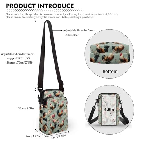 Image of Hawaiian Tribal Small Crossbody Bags for Women Cell Phone Bag Purse, Sea Turtle Zipper Sling Purses Shoulder Bag