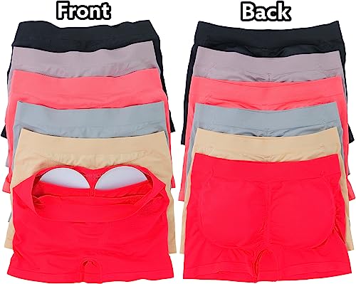 Image of ToBeInStyle Women's 6 Pack Butt Booster Padded Panty Briefs or Boyshorts w /Removable Thick Foam Pads