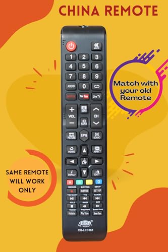 Image of Replacement Remote for Chinese LED TVs LED 161 Compatible with Cemex /to-Shiba /eAirtec /Treeview /Wisdom /Sam Sung | Non Voice | Please Match The Image with Your Old Remote (China LED 161)