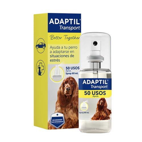 Adaptil Transport - Antiestrés para Perros - Viajes, Transporte, Temblores, Lloros, Jadeos, Inquietud, Tensión - Spray 60 ml