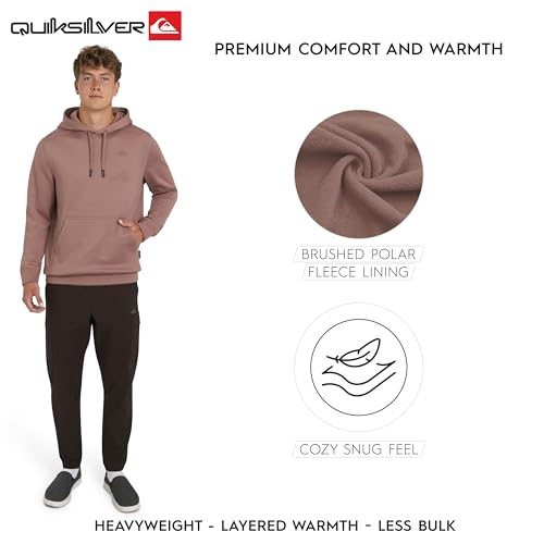 Image of Quiksilver Men's Regular Fit Active Performance Heavyweight Jacquard Mesh and Polar Fleece Pullover Hoodie (S-XL)