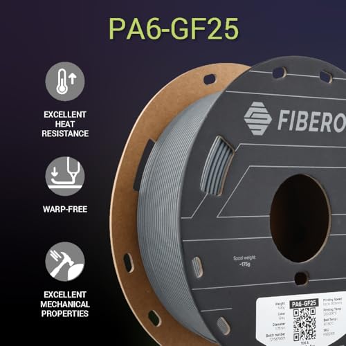 Image of Polymaker Fiberon PA6-GF Glass Fiber Nylon Filament 1.75mm Grey 0.5kg, Fiberon PA6-GF Nylon Warp Free 1.75mm 3D Printing Filament