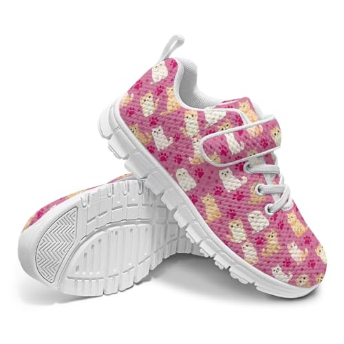 Cat Print Girls Boys Athletic Sneaker Casual Hiking Shoes Tennis