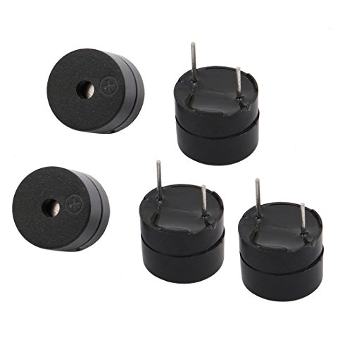 sourcing map 5pcs 12x9mm 5v 30-40dB Industrial Active Electronic Alarm Buzzer