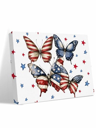 Independence Day Wall Art for Living Room, Hanging Framed Canvas