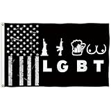 Liberty Guns Beer Tittes Flag LGBT Flag 3x5 Ft with 2 Brass Grommets & Strong Canvas Header,for Outdoor Indoor Garden Decor