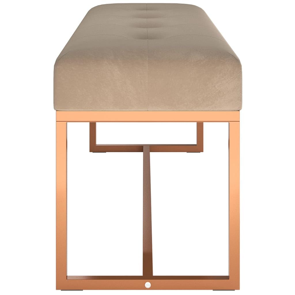 vidaXL Banc, Siège Rembourré, Chaise, Bout de Lit, Meuble de Chambre à Coucher Salon Salle de Séjour Intérieur, Moderne, Beige Velours