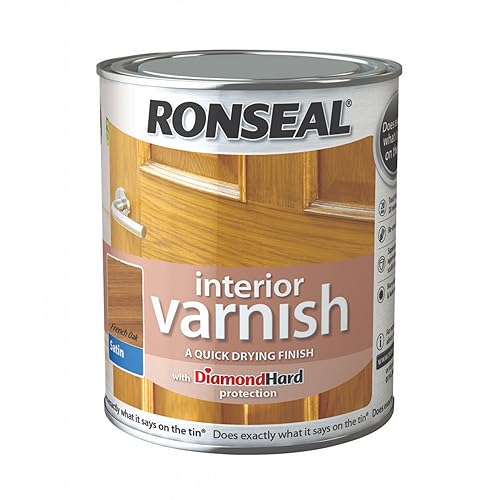 SAVING HUB Interior Varnish Satin Paint Tin - Suitable for Doors, Windows, Joinery and Furniture - Diamond Hard Protection Quick Drying Finish Paint (250ml, French Oak)