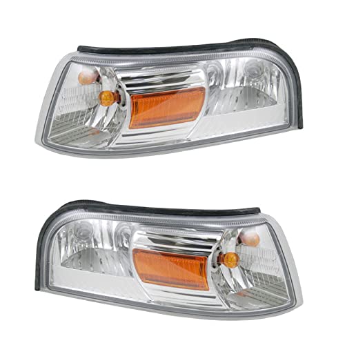 TRQ Driver & Passenger Side Corner Light Set Compatible with 2006-2011 Mercury Grand Marquis FO2526103 FO2527103