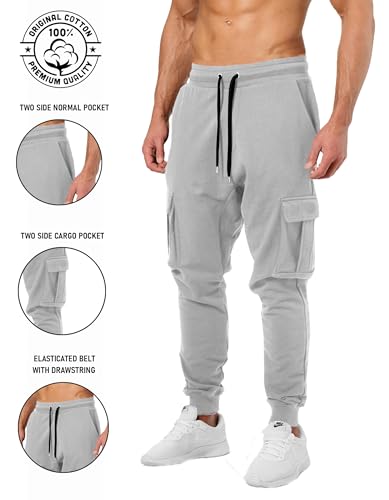 Image of JUGULAR Men's Regular Fit low Rise Cotton Solid Stylish Cargo Track Pants
