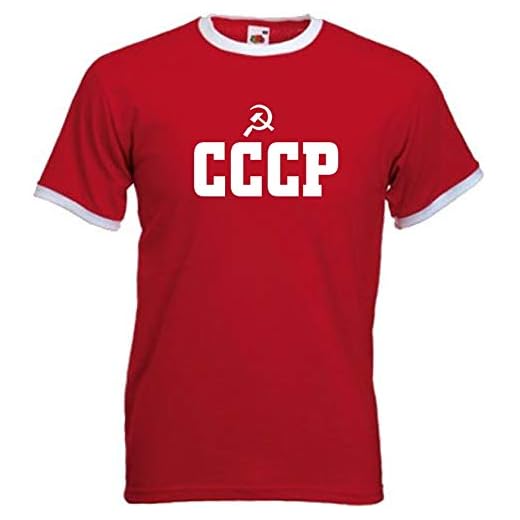 Ruso Rusia Unión Soviética CCCP Estilo Retro Rojo Fútbol Camiseta - Todas Las Tallas - algodón, Rojo / Blanco, 100% algodón, hombre, Mediana