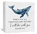 Nitelat Christian Coastal Beach Whale Wooden Box Signs, Whale Decor, Bible Verse Isaiah 43:2 Scripture Ocean Coastal Beachy Wood Decoration Home Decor for Desk Table Shelf 5x5 Inch