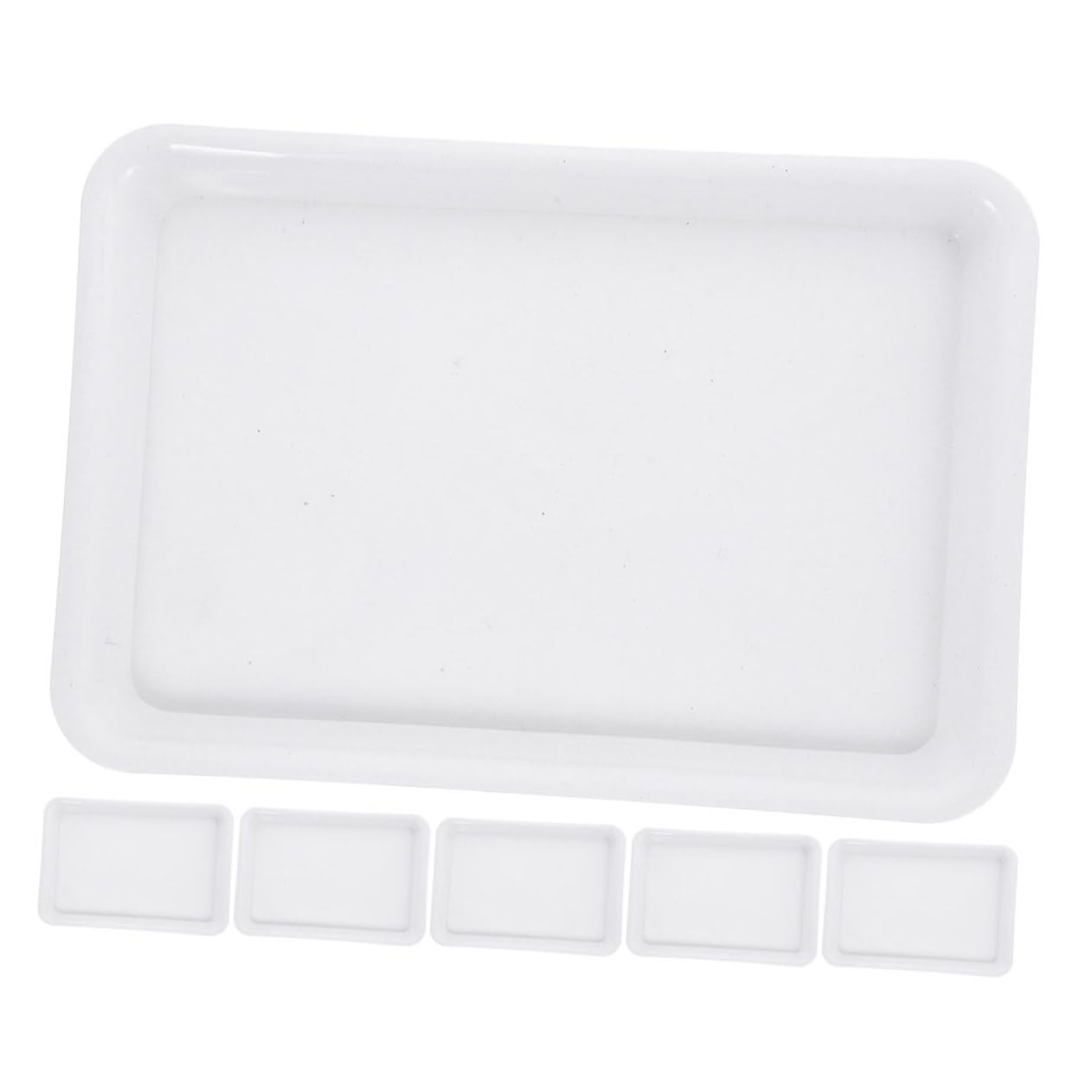 Soucoupe Rectangulaire pour Pot de Plantes, Lot de 6, PP Blanc